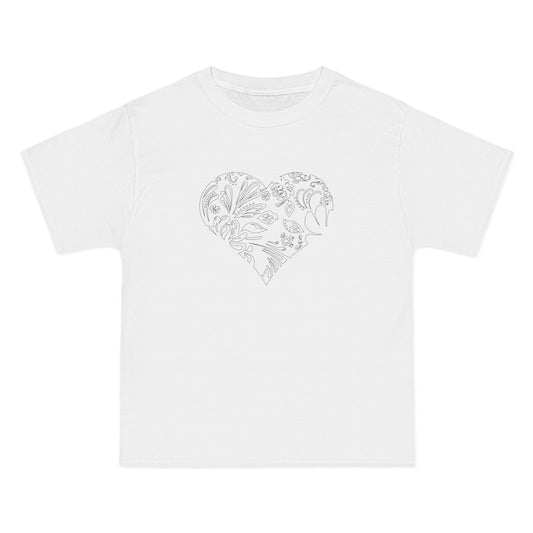 White Heart Tiger T-Shirt — Subtle Animal Graphic Tee