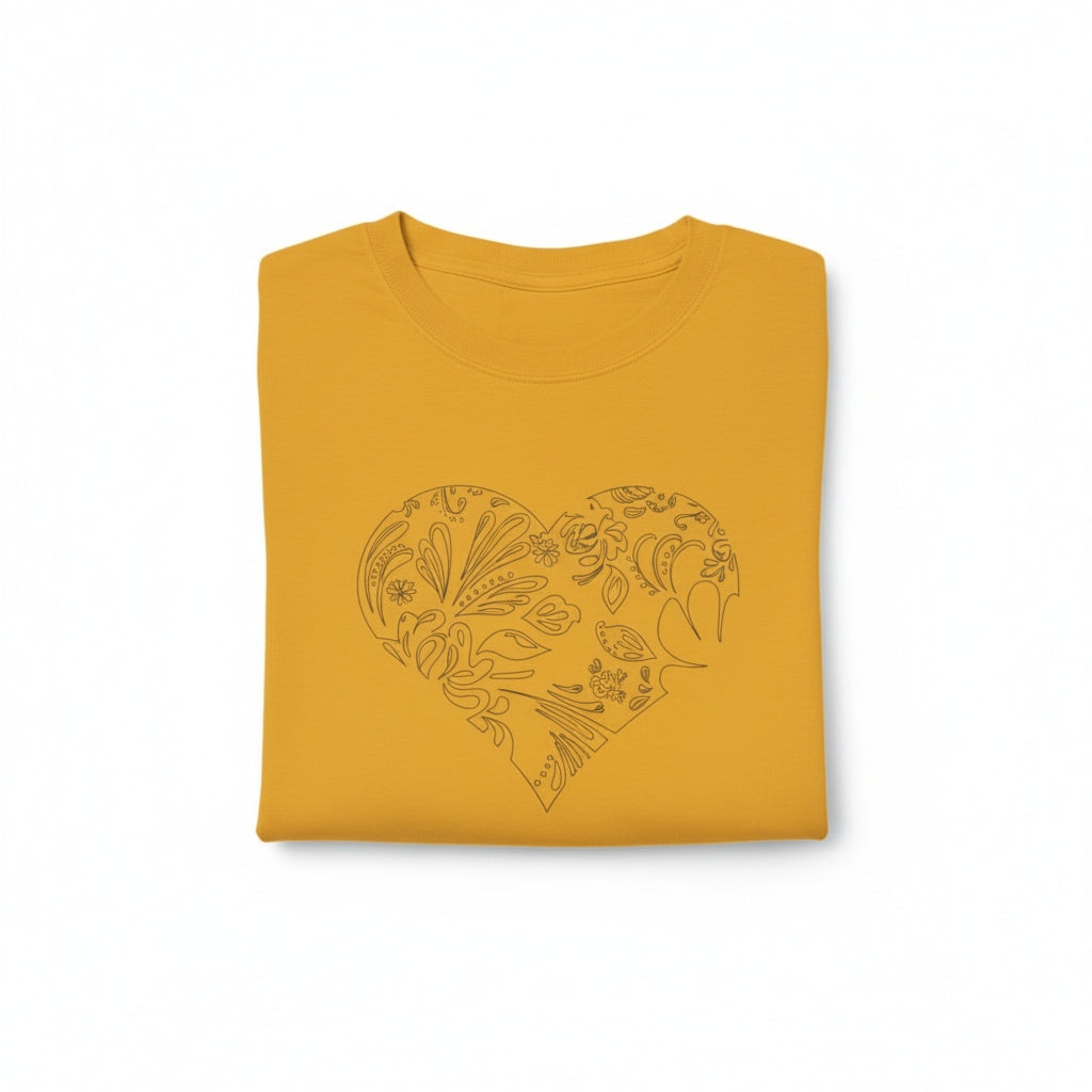 White Heart Tiger T-Shirt — Subtle Animal Graphic Tee