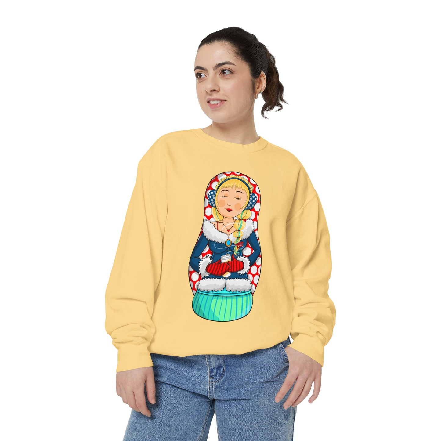Matryoshka Doll Sweatshirt — Cute Russian Nesting Doll Graphic Crewneck