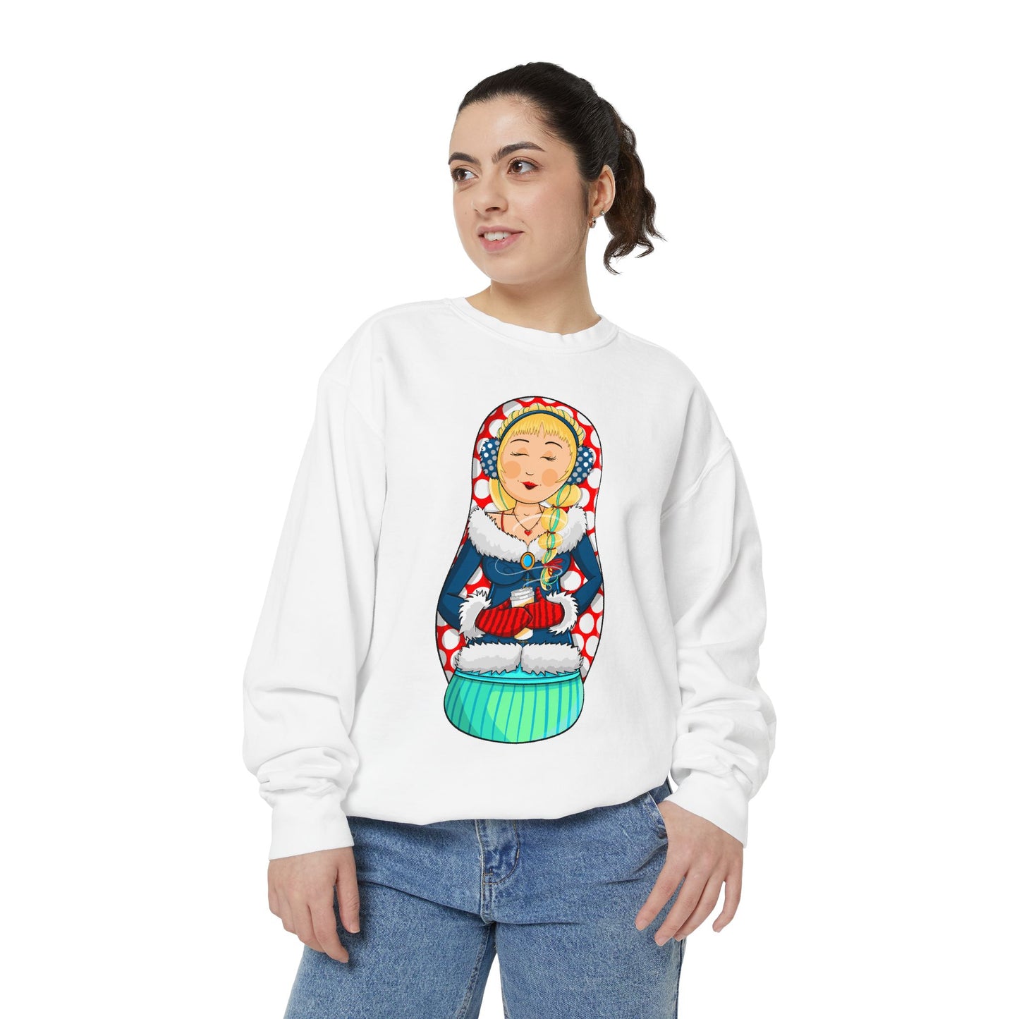 Matryoshka Doll Sweatshirt — Cute Russian Nesting Doll Graphic Crewneck