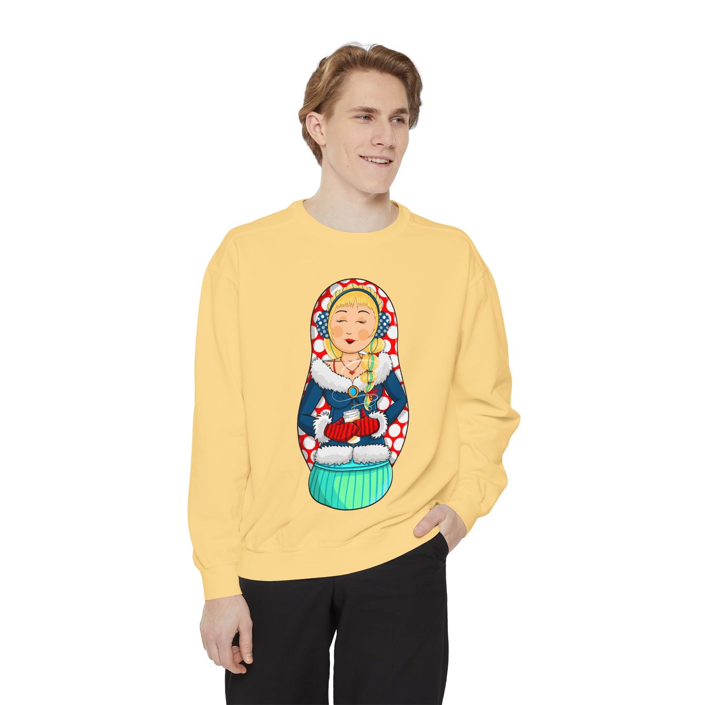 Matryoshka Doll Sweatshirt — Cute Russian Nesting Doll Graphic Crewneck