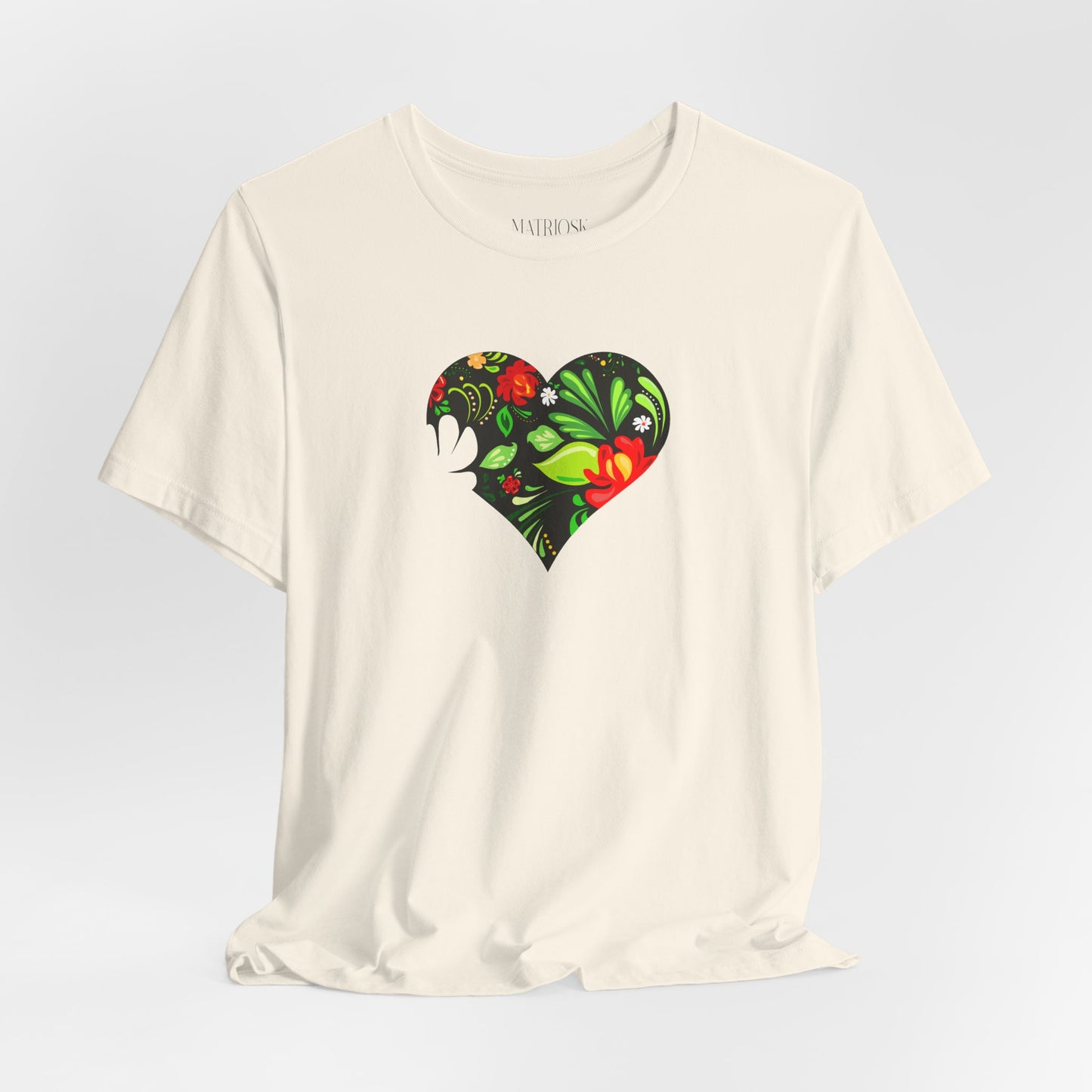 Floral Heart T-Shirt — Colorful Garden Heart Graphic Tee