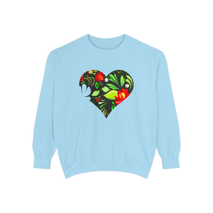 Floral Heart Sweatshirt — Folk Floral Heart Pullover