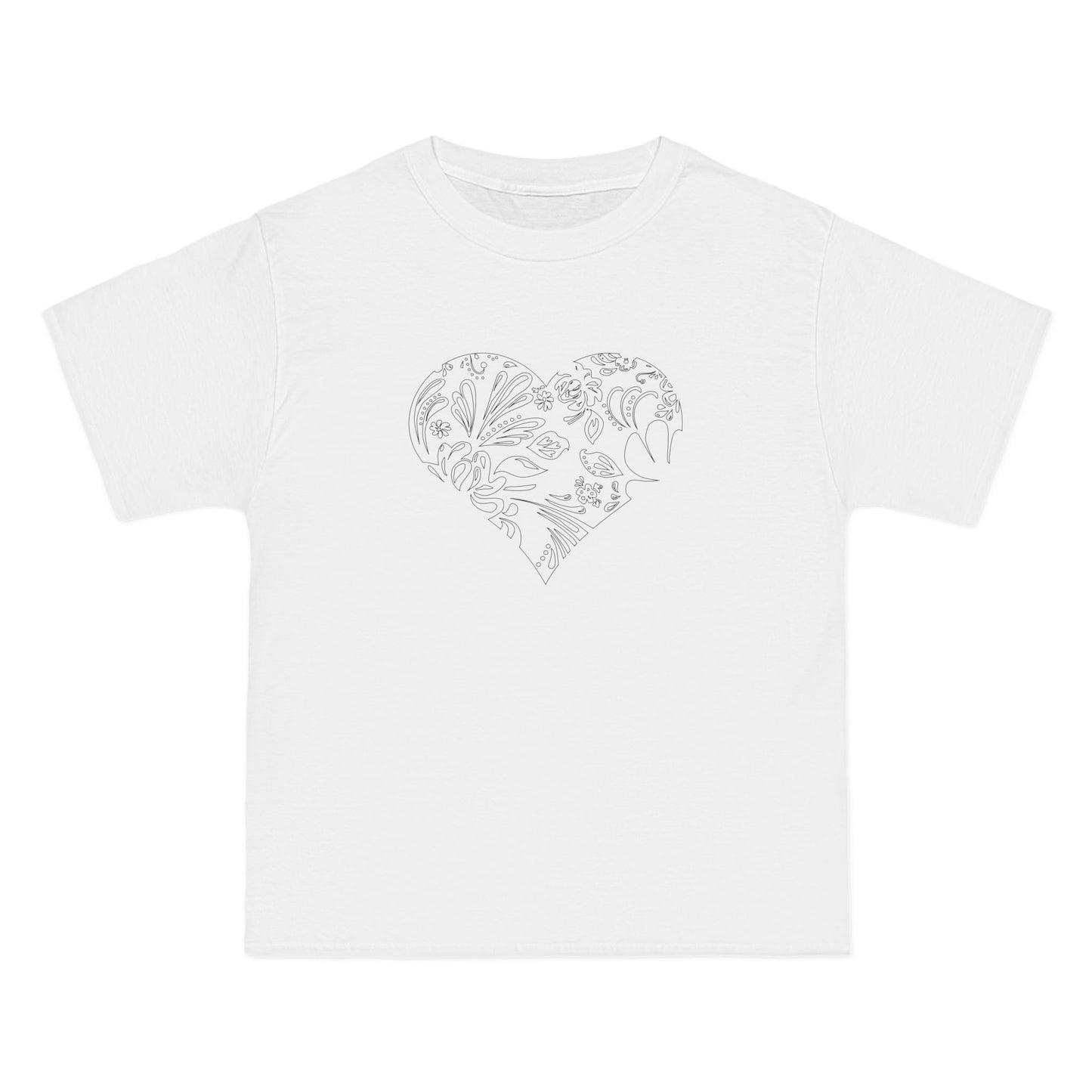 White Heart Tiger T-Shirt — Subtle Animal Graphic Tee