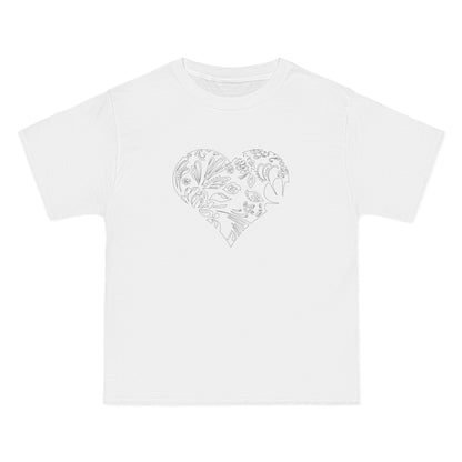 White Heart Tiger T-Shirt — Subtle Animal Graphic Tee