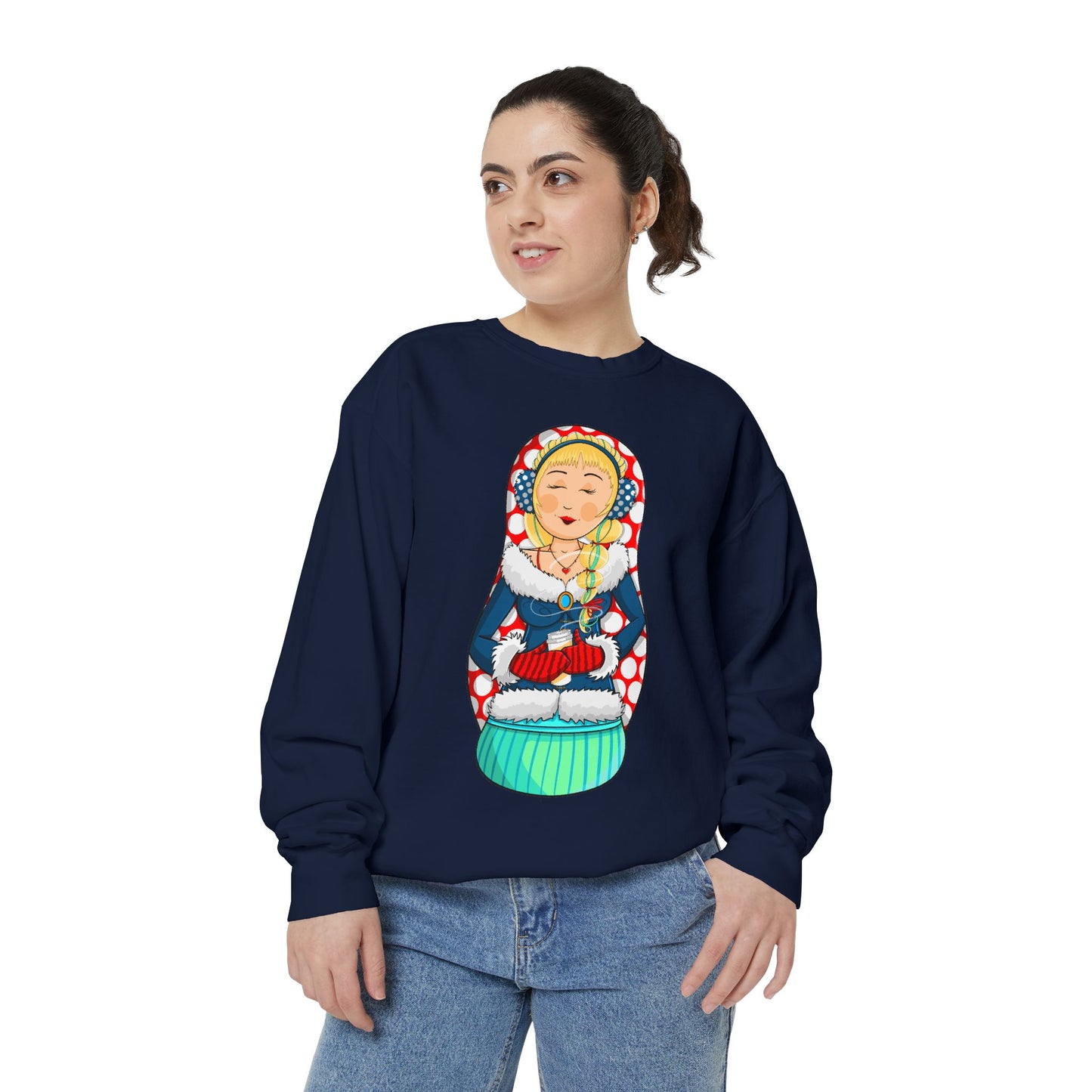Matryoshka Doll Sweatshirt — Cute Russian Nesting Doll Graphic Crewneck