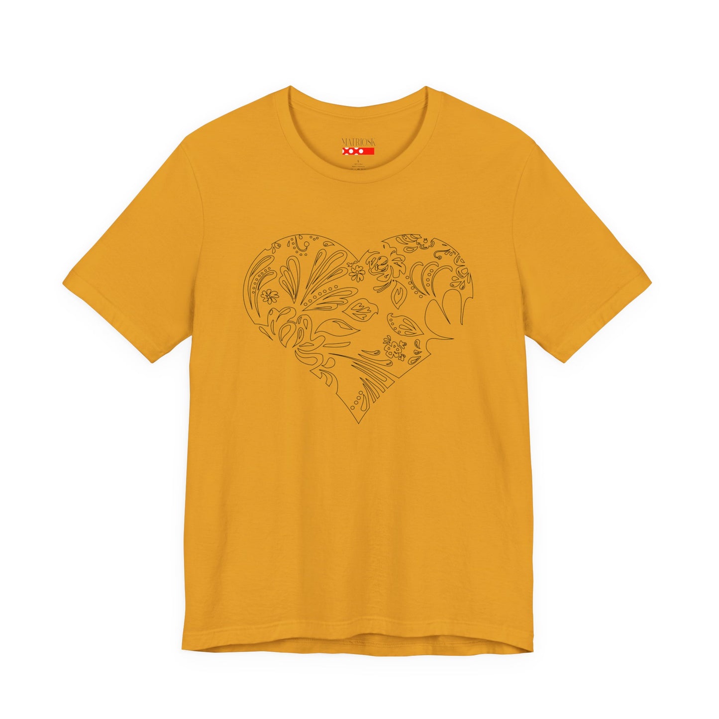Floral Heart Tee — White Short Sleeve Heart Floral T-Shirt
