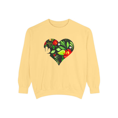 Floral Heart Sweatshirt — Folk Floral Heart Pullover