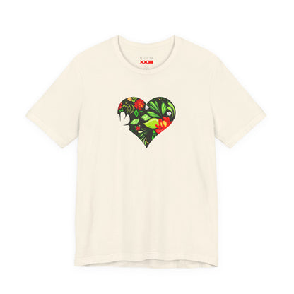Floral Heart T-Shirt — Colorful Garden Heart Graphic Tee