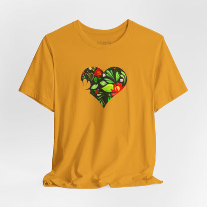 Floral Heart T-Shirt — Colorful Garden Heart Graphic Tee