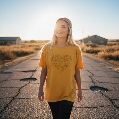 White Heart Tiger T-Shirt — Subtle Animal Graphic Tee