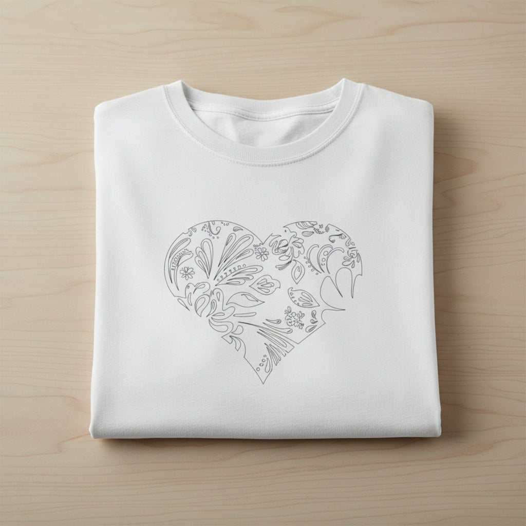 White Heart Tiger T-Shirt — Subtle Animal Graphic Tee