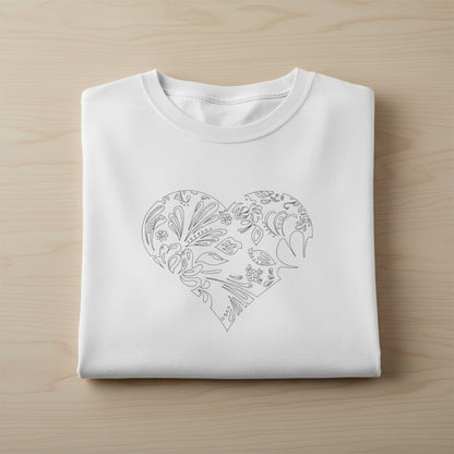 White Heart Tiger T-Shirt — Subtle Animal Graphic Tee