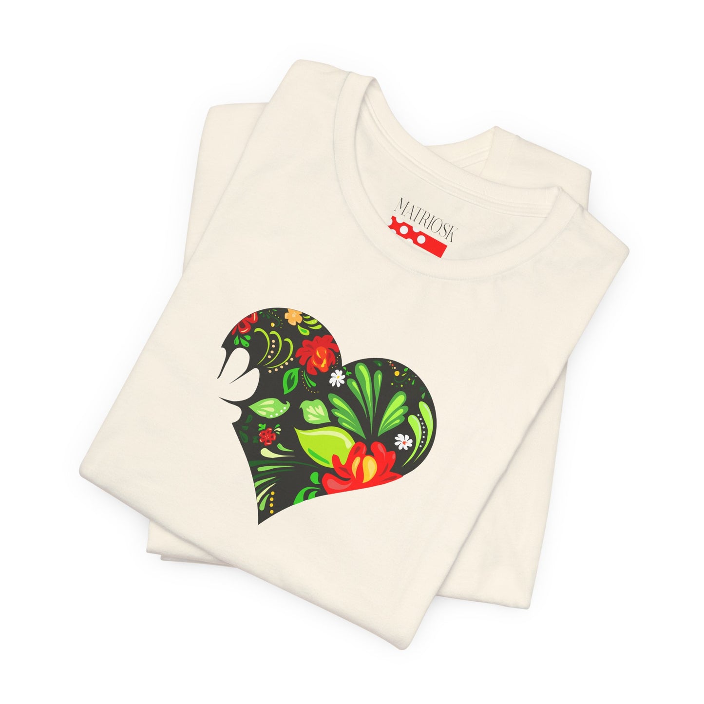 Floral Heart T-Shirt — Colorful Garden Heart Graphic Tee