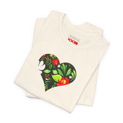 Floral Heart T-Shirt — Colorful Garden Heart Graphic Tee