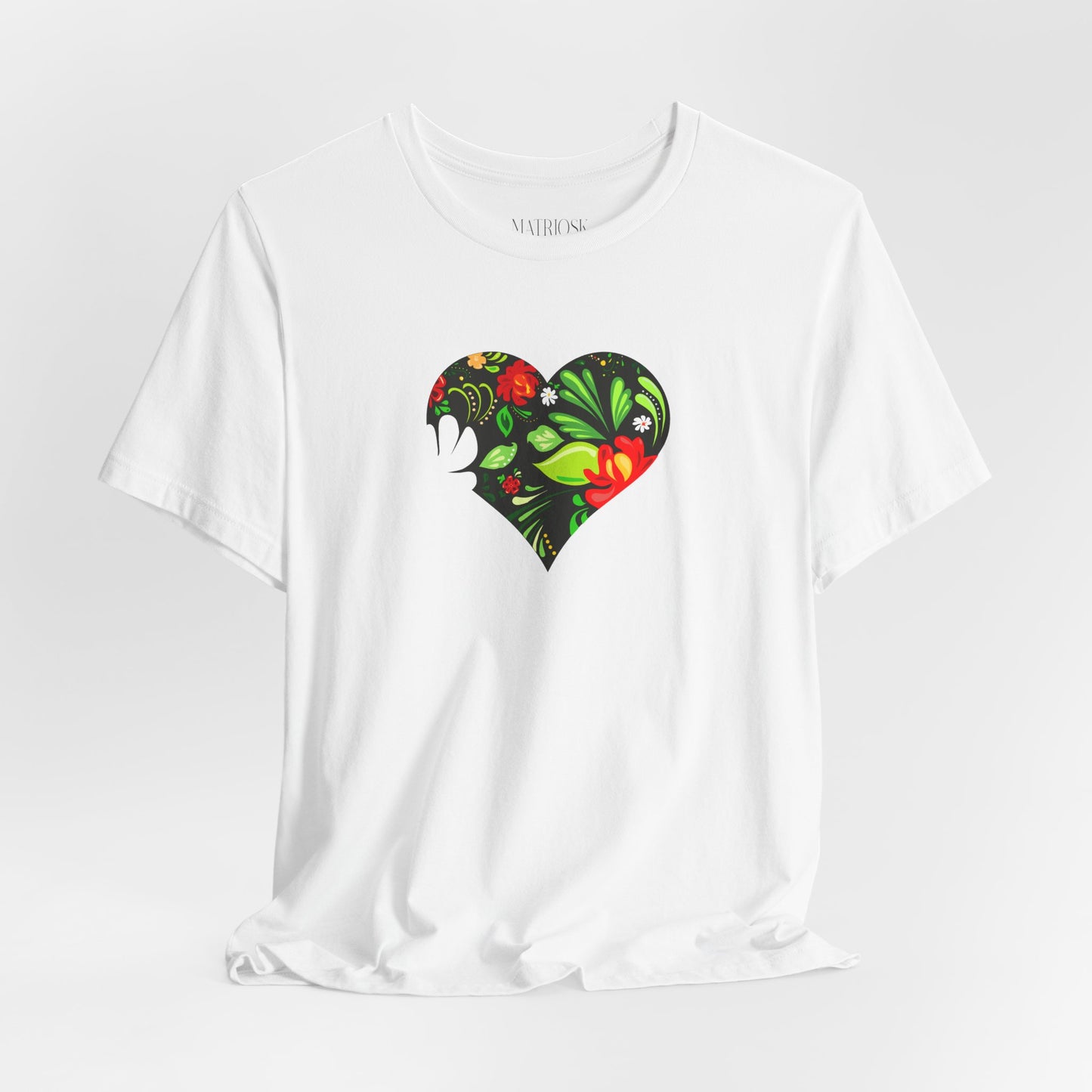 Floral Heart T-Shirt — Colorful Garden Heart Graphic Tee