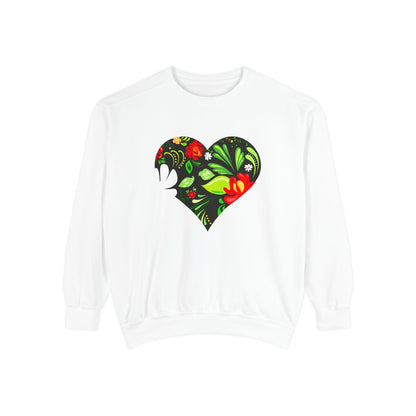 Floral Heart Sweatshirt — Folk Floral Heart Pullover