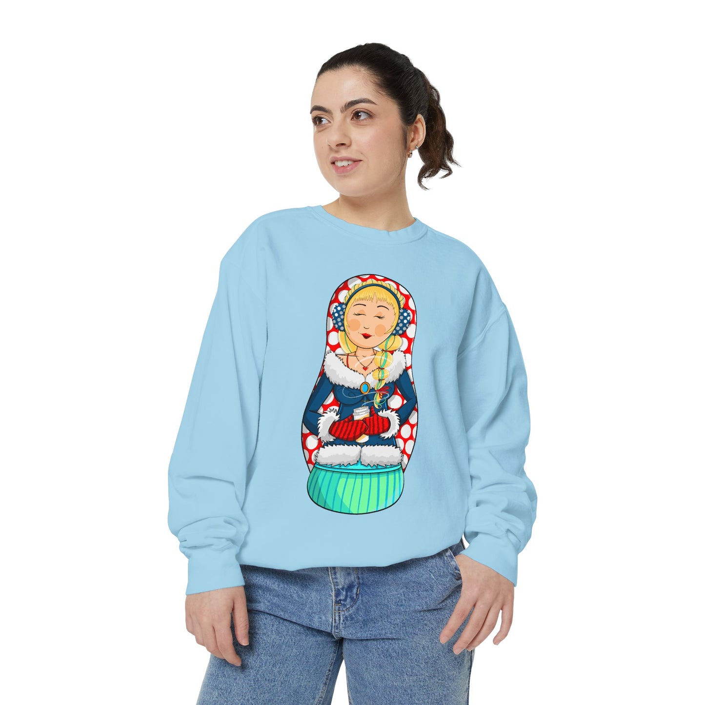 Matryoshka Doll Sweatshirt — Cute Russian Nesting Doll Graphic Crewneck
